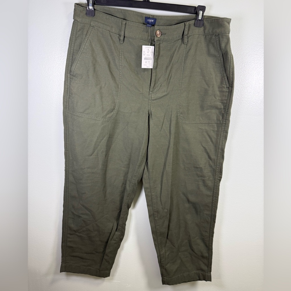 J.‎ Crew Women's Cropped Pants in Army Green Sz 16 NWT